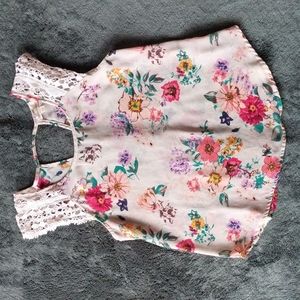 Cute floral sleeveless blouse
